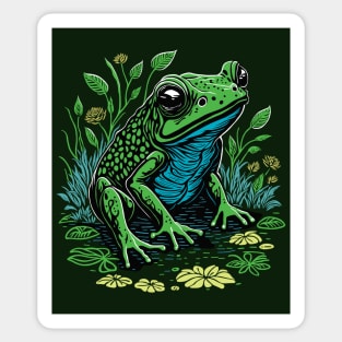 Pond Frog Graphic Design Sticker